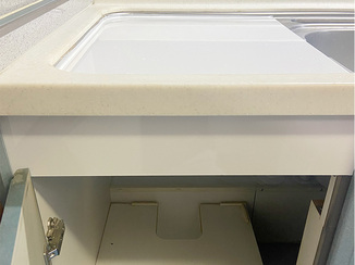 小工事 食洗機を撤去し、お手入れもしやすい食器置きスペースへ